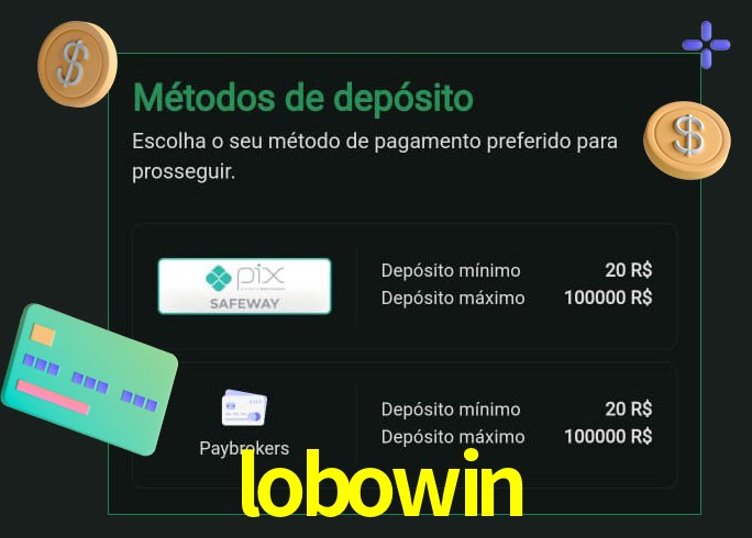 O cassino lobowin oferece uma grande variedade de métodos de pagamento